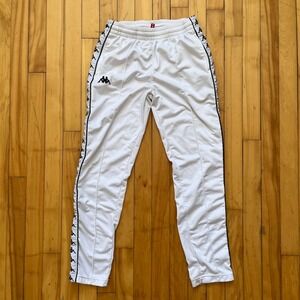 Kappa White Logo Tape Track Pants Mens 16 Years 176cm Athletic Joggers